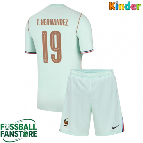 Frankreich Theo Hernandez #19 Replik Auswärtstrikot Kinder WM 2026 Kurzarm (+ Kurze Hosen)
